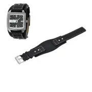 JR9991 24mm Black Leather Watch Strap For Fossil