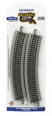 Bachmann 44501 HO Nickel Silver 18" Radius Curved E-Z Track (Pack of 4)