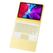 iPad Keyboard Case with 7-color Backlit Wireless Keyboard Built-in Touchpad for iPad 10.2/10.5-Yellow