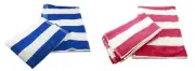 2 Pack 100% Cotton Velour Striped Beach Bath and Pool Towel