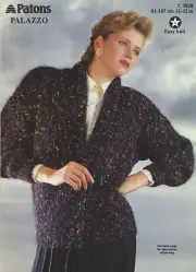Patons Knitting Pattern C 4028 Easy Knit Jacket 32"-42"