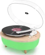 Vinyl Record Player, Vintage 2-Speed Wireless Turntable with Built-in Stereo