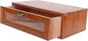 Mipcase Vintage Desktop Organizer with Drawer Retro Monitor Riser for Desk Storage Household Table Storage Box for Makeup and Sundries Elegant Wood Design for Tidy Workspaces