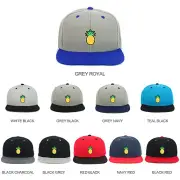 Youth Kid's Pineapple Patch Flat Bill Snapback 2-Tone Baseball Cap - FREESHIP