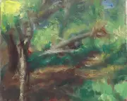 FALLEN TREE Impressionist Plein Air Landscape 5x7 Daily Oil Painting Day Art
