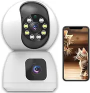 EatPitaya Smart Indoor Pan for Home Security Camera 1080p HD 360° Camera for Dog Baby Monitor Elder 2-Way Audio Night Vision Cloud & SD Card Storage Pet Camera with Phone App (K12)
