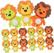 Angoily 32pcs Cute Lion Animal Erasers for Mini Novelty School Supplies for Classroom Rewards Party Favors Back to School and Student Encouragement