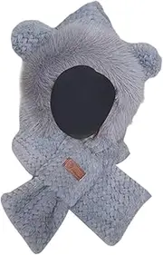 [Frediuo] Plush Hooded Scarf Comfortable Animals Hat for Cosplay Parties Walking Cycling