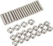 Engine Oil Pan Stud Kit, 304 Stainless Steel AntiImpact Polished Oil Pan Stud for SBC 283 327