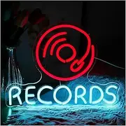 Hanging Art Neon Signs Records Neon Sign LED Light Music Recording Studio Wall Decor Hanging For Bar Party Club Bedroom 38cm×29cm