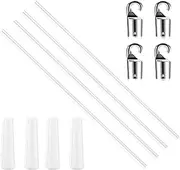 White Fiberglass Blind Tilt Wand - Strong Stable Tilt 12 Inch - Vertical Stick with 4 Replacement Rods for Window Curtains Door Shades Opener Accessory