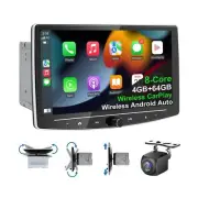 Double Din Car Stereo Wireless CarPlay Android Auto 4G+64G 8-Core Detachable ...