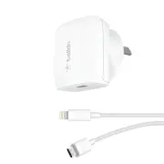 Belkin 20W USB-C Wall Charger + USB-C to Lightning Cable, White