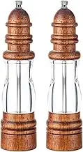 Wooden Shakers Salt Grinder and Pepper Mill Acrylic Salt Grinder Set Manual Pepper Mills with Adjustable Ceramic Core