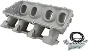 Aeroflow Low Rise Non EFI GM LS Base Modular Intake Mani Cathedral Port Natural - AF6079-5000