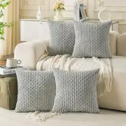 Set of 4 Decorative Pillow Covers 18x18 Inch 18" x 18" (Pack of 4) Grey