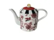 Mackenzie Childs Cardinal Toile Porcelain Teapot New