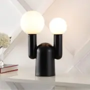 Leif 19" 2-Light Modern Mid-Century Resin/Iron/Frosted Glass Nordic Cactus LED T