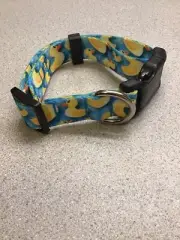Custom Made ￼ADJUSTABLE Patterned Polyester Rubber Ducky Dog Collar, Medium￼ 1”