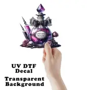 Halloween Unicorn Serum Potion Bottle UV DTF Transparent Sticker / Decal