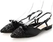 carino(カリーノ) CAUK42003 Women's Oxford Flat, Black Combination, 23.5 cm