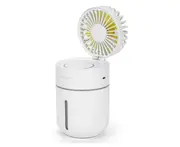 Creative Mini Fan Humidifier Car Office Air Purifier USB Charging Fan Humidifier 2 In 1-White