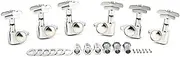 Guitar T ng Pegs(3L + 3R Handed) - 1:21 Art Deco Rotomatic Tuners Heads with Imperial Style Head Replacement - Chrome Silver 1 Set