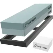 Premium 2-Sided Whetstone Knife Sharpener with Flattening Stone & Rubber Base
