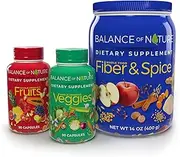 Balance of Nature Whole Health System - Whole Food Fruits & Veggies and Fiber & Spice Powder Drink Mix - Superfoods, Antioxidants & Natural Fiber - Health and Digestion Support - 30 Servings Each