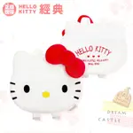 享夢城堡 汽車座椅兩用頭枕置物袋頭型造型-HELLO KITTY 經典絨毛-紅