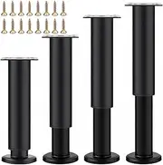 Adjustable Table Legs for Bed Frame, 4 Pcs Metal Furniture Support Legs (25-42cm)