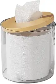 Tissue Holder for Desk | Storage Box Dispenser for Roll Paper | Top Circular Opening Tissue Storage Bucket for Kitchen, Restaurant, Living Room, and Bathroom