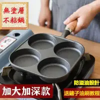 在飛比找蝦皮購物優惠-四格煎蛋鍋 煎蛋模具 煎蛋器 煎蛋不粘鍋 新款鑄鐵加深煎蛋鍋