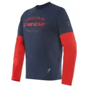 T-shirt DAINESE PADDOCK T-SHIRT LS BLACK-IRIS/LAVA-RED/LAVA-RED XL