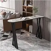 Exquisite Industrial Style Counter Height Kitchen Dining Table with Creative Iron Legs Narrow Pub Patio Bar Table for Outdoor Use Gray 120x40x105cm