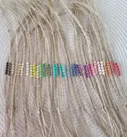 Beaded Hemp Cord Wish Braided Bracelet Friendship, Yoga, Surf, Boho Style