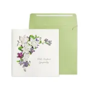 NIQUEA.D, Flowers Lilac and White Quilling Sympathy Card