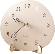 Mini Mongle Pebble Silent Clock with Stand, Natural [Banana Workshop] Table Clock, Wall Clock, Silent, 6.5 x 6.5 x 1.4 inches (16.5 x 16.5 x 3.5 cm), 4.3 oz (115 g), Lightweight, Wood Grain, Clock,