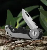 Titanium + G10 Pocket Folding Blade Knife Outdoor Keychain EDC for Men & Women