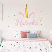 Unicorn Name Wall Decal - Custom Name Unicorn Decal - Girls Name Decal - Pers