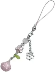 Shell Phone Chain Ornament Four Leaf Clovers Beaded Cellphone Pendant Phone Lanyard Bag Charm for Fashionable Individual
