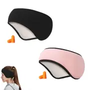 2pcs Sleep Eye Mask Bluetooth Headphones Blackout Ear Muffs for Sleeping Relaxing Noise Cancellation -Black and Pink