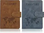 [starfa lab] 2 Pack RFID Blocking Passport Holder for Travel Essentials Premium Passport Wallet Cover for Women,Men,Passport Holder for Travel