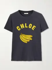 [Chloé] Chloé - Printed Cotton-jersey T-shirt - Blue - x small x small Blue