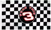 "#3 CHECKERED FEAR THIS" flag 3x5 ft polyester banner sign race racing check