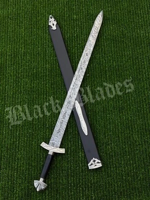 Handmade Damascus Steel Northman Sword Viking Sword With Handmade Scabbard