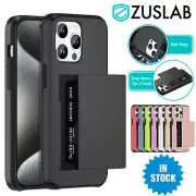 For Apple iPhone 15 Pro Max Plus Case Zuslab Card Holder Shockproof Wallet Cover