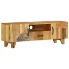 Hand Carved Tv Cabinet 120X30x40 Cm Solid Reclaimed Wood luxury,oak TV Stands &