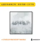 【菠蘿選畫所】雪地-25X25CM(冬天雪地森林系掛畫/冬季自然風景插畫/臥室掛畫)