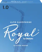 Rico Royal Alto Sax Reeds, Strength 1.0, 10-pack